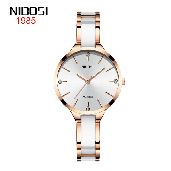 Luxury Ceramic Women’s Quartz Watch with Elegant Bracelet Design