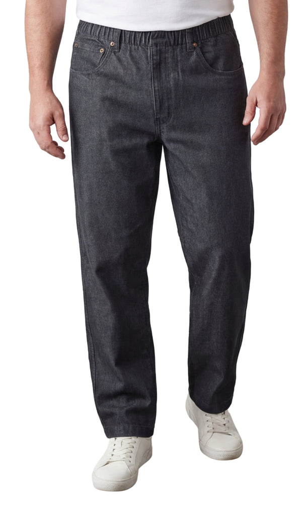 Men’s Lightweight Pull-On Jeans with Elastic Waist Comfortable Fit