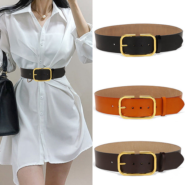 Women’s Cowhide Waist Belt for Elegant Fashion Styling Accessories