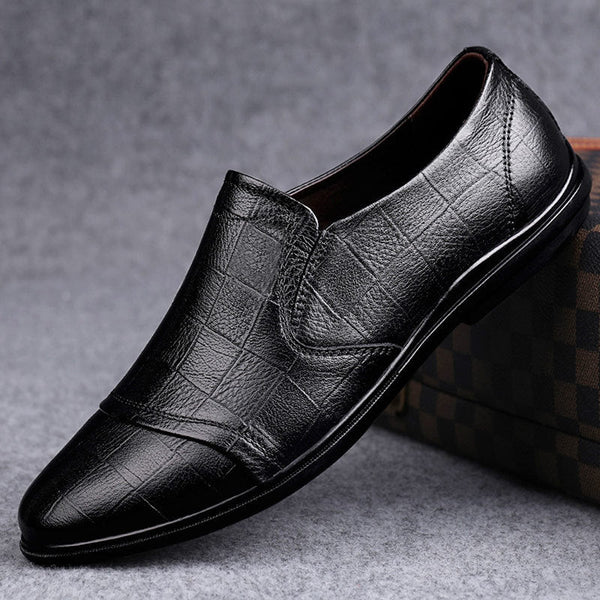Men’s Genuine Leather Bean Shoes for Casual Trendy Comfort