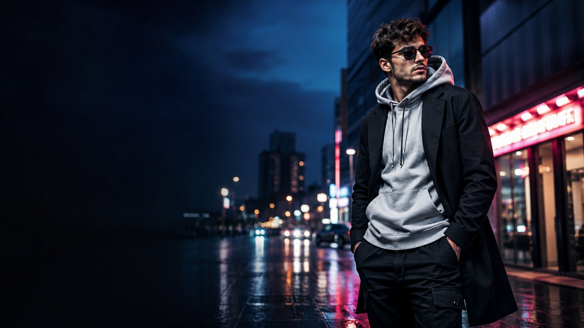 A man wearing bold street energy apparel for a modern lifestyle.