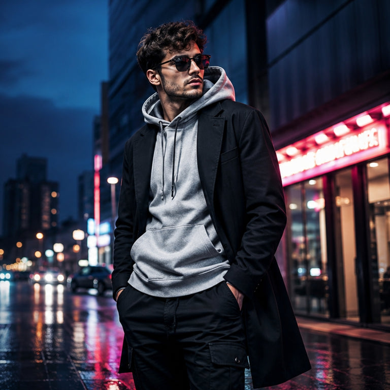A man wearing bold street energy apparel for a modern lifestyle.
